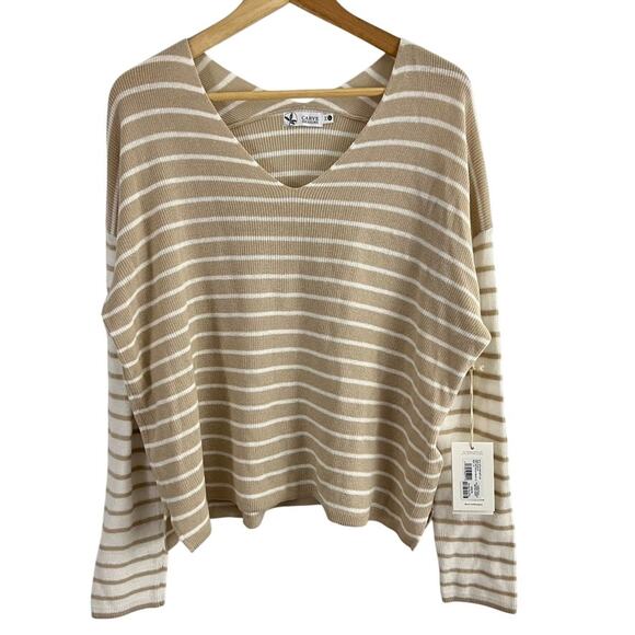 Carve Designs Zella Pullover Sweater Stripe women Size Large NEW